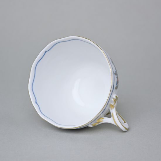 Šálek vysoký B 210 ml na kafe, rubínová červeň + zlato + cibulák, Český porcelán a.s.