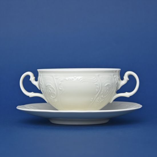 Šálek a podšálek polévkový 275 ml / 18 cm, Thun 1794, karlovarský porcelán, BERNADOTTE ivory