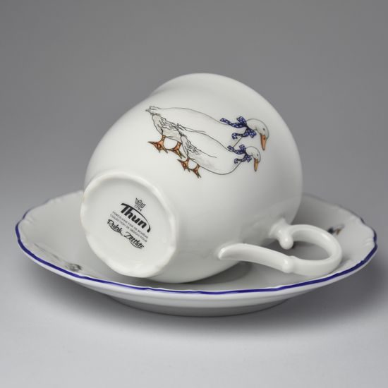Cup 190 ml and saucer 155 mm, Ophelia goose, THUN 1794