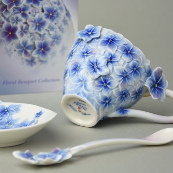 Lžička porcelánová 14.3 x 2.9 x 1.6 cm, Modrý buket, Porcelán FRANZ
