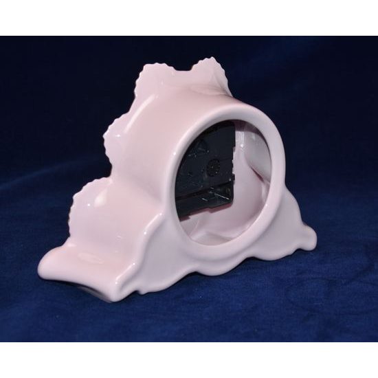 Hodiny krbové 20 x 13 cm, Lenka 527, Růžový porcelán z Chodova