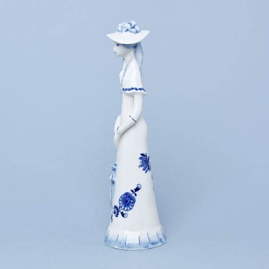 Lady with umbrella 30cm, Original Blue Onion Pattern