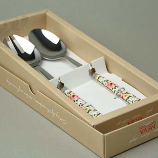 Lžice a vidlička na salát 26 cm, BISTROT Roses 14014, NEVA