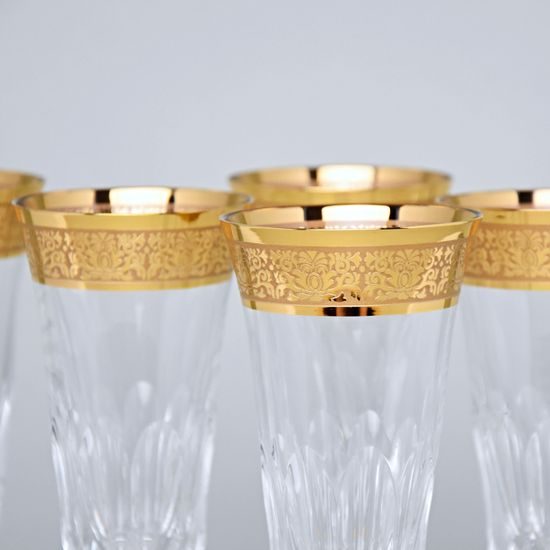 Crystal Glasses Champagne Set Romantic - Laura, 6 pcs. 150 ml, Gold, Ales Zverina - AZ Design