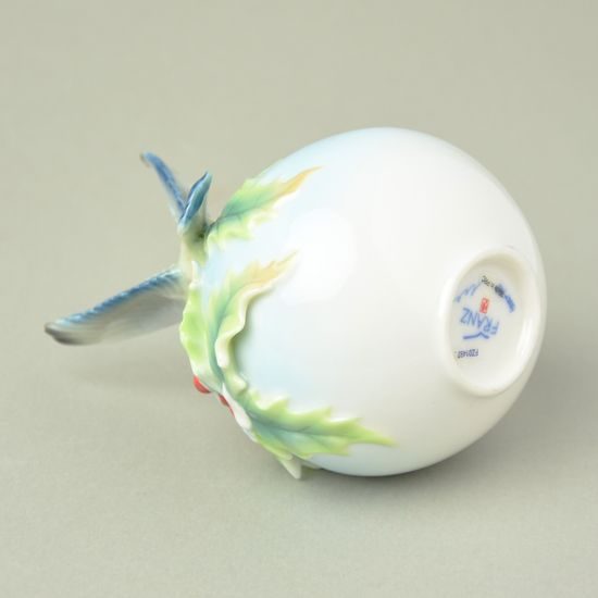 Winter wonderland chickadee design sculptured porcelain creamer h=12cm, FRANZ Porcelain