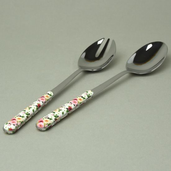 Lžice a vidlička na salát 26 cm, BISTROT Roses 14014, NEVA