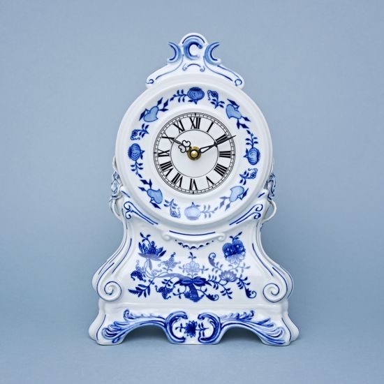 Hearthstone clocks with roses 28 cm, Original Blue Onion Pattern