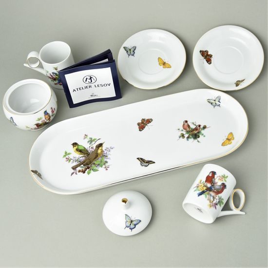 Friendly mocca / coffee set for 2 pers., Yoko - Birds, Atelier Lesov