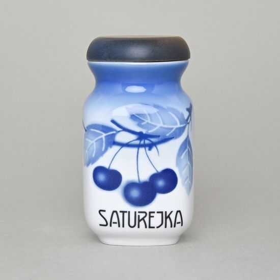 Spice box 0,2 l, Thun 1794 Carlsbad porcelain, BLUE CHERRY