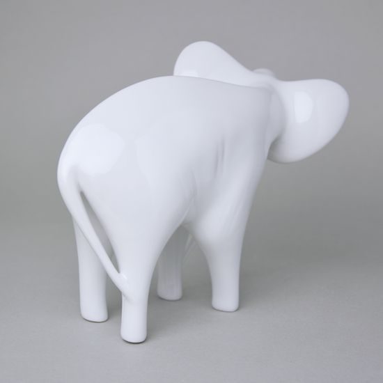Elephant 21,5 x 9 x 16 cm, White, Porcelain Figures Royal Dux Bohemia