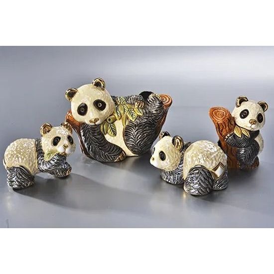 De Rosa - Baby Panda On Tree, 8 x 4 x 7 cm, Ceramic figure, De Rosa Montevideo