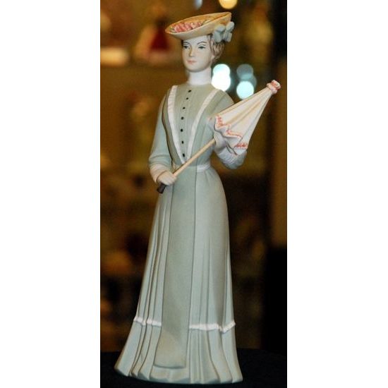 Lady with a gamp 10 x 8 x 23 cm, Porcelain Figures Duchcov