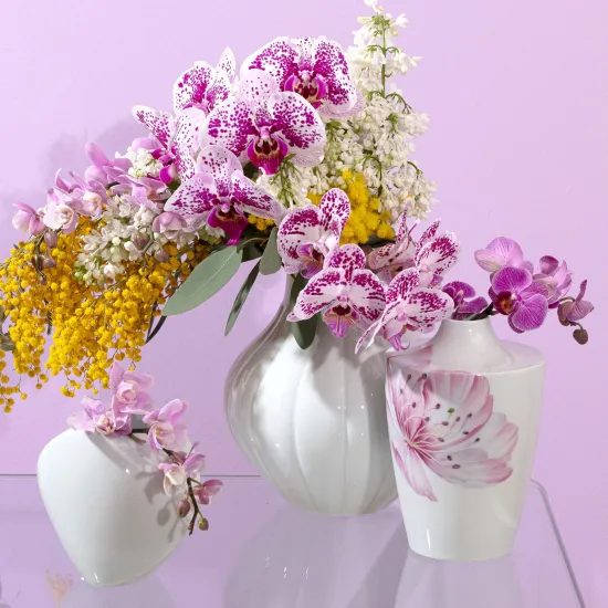 Váza 18 cm, Obří květy - broskvoň, Míšeňský porcelán