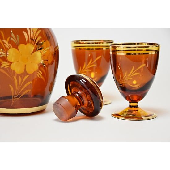 Egermann: Crystal Wine Set Amber, 7 pcs., h: 27 cm