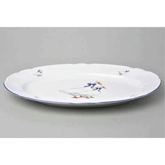 Constance Goose, Dish oval flat 36 cm, Thun 1794, karlovarský porcelán