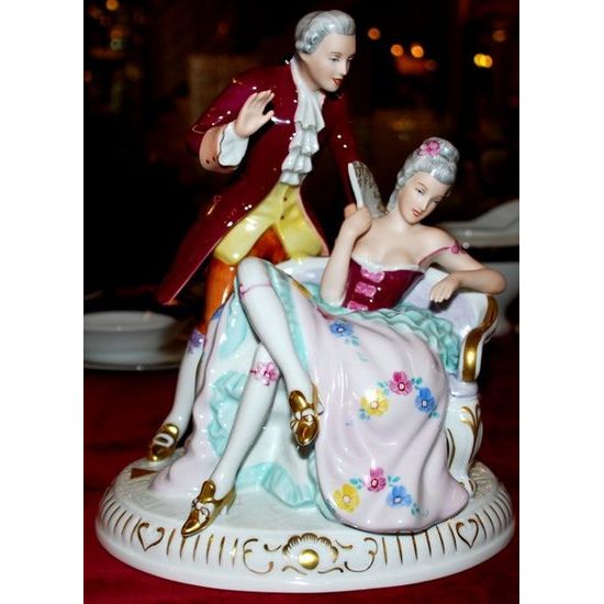 Canapé rococco 22 x 18,5 x 25,5 cm, Porcelain Figures Duchcov