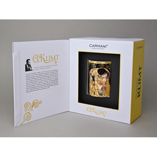 Hrnek 380 ml, G. Klimt, Polibek, kostní porcelán Carmani