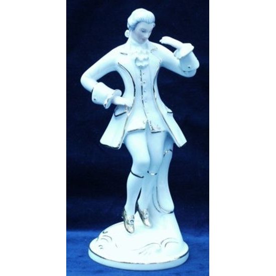 Gentleman rococo 10 x 10 x 23,5 cm, Porcelain Figures Duchcov