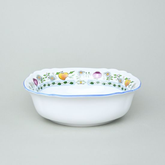 Salad bowl square 21 cm, COLOURED ONION PATTERN