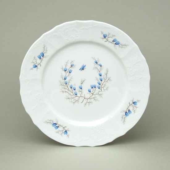 Talíř mělký 25 cm, Thun 1794, karlovarský porcelán, BERNADOTTE motýli
