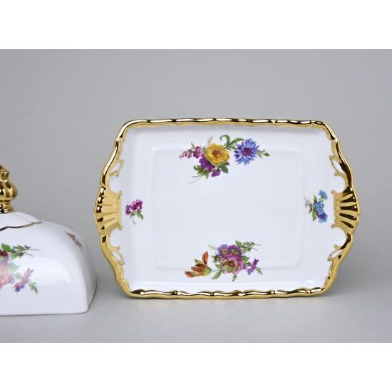 Máslenka na 250 g máslo, Aristokrat, Queens Crown, Original Bohemia porcelain