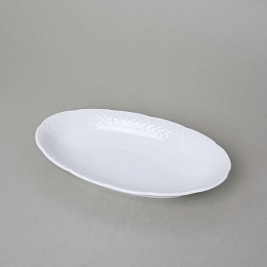 Oval side dish 21 cm, Thun 1794 Carlsbad porcelain, Natalie white