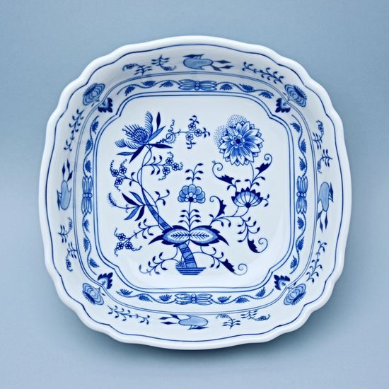 Salad bowl square 26 cm, Original Blue Onion Pattern