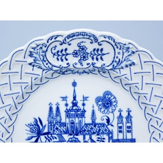 Plate Praha (Prague) 24 cm, Original Blue Onion Pattern