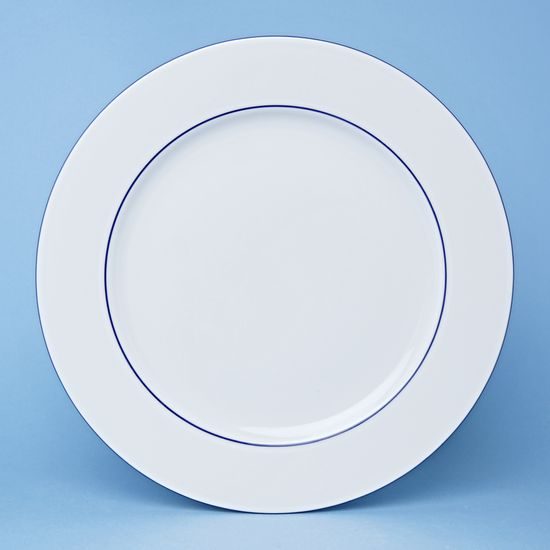 Plate dining 27 cm, Thun 1794, karlovarský porcelán, Nina blue stripes