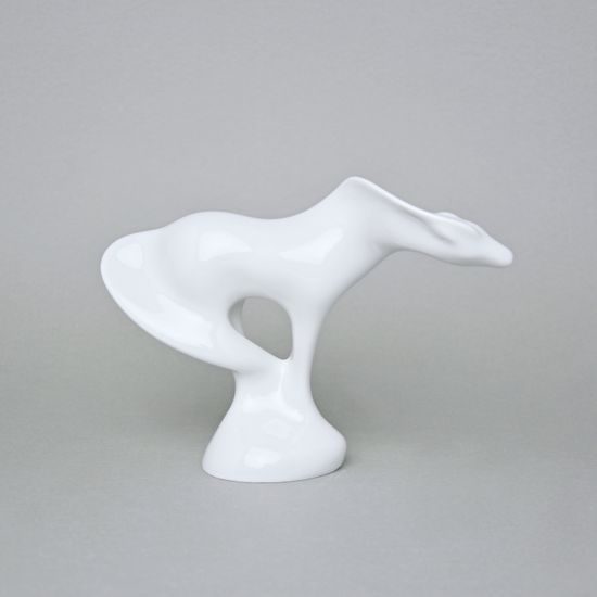 Klisnička 14,5 x 5,5 x 19 cm, bílé, Porcelánové figurky Duchcov