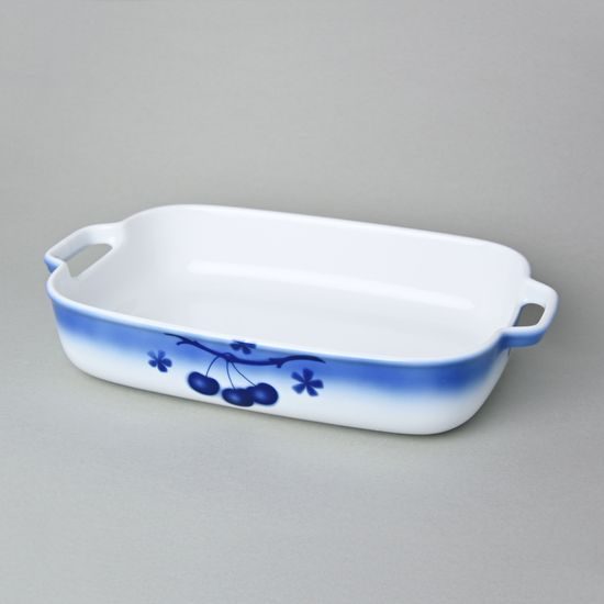 Baking bowl - middle 6,5 x 34,5 x 20,5 cm, Thun 1794, karlovarský porcelán, BLUE CHERRY