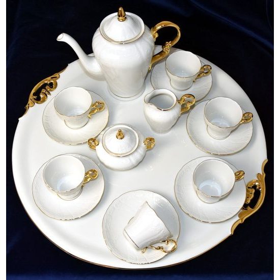 Coffee set for 6 pers. with tray, Ela gold, Leander 1907