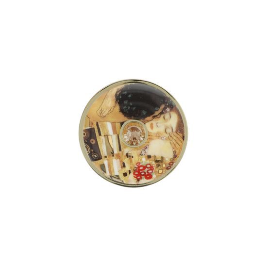 Brooch - The Kiss, 5 / 5 / 1 cm, porcelain, G. Klimt, Goebel