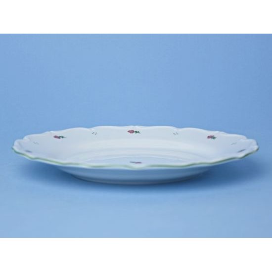 Talíř mělký 25 cm, Verona červený kvítek + zelená, G. Benedikt 1882