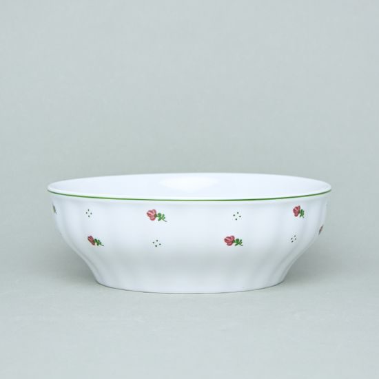 Bowl 22,5 cm, Benedikt red flowers + green, G. Benedikt 1882