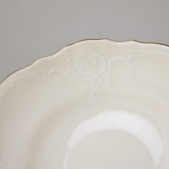 Bowl 19 cm, Thun 1794 Carlsbad porcelain, Bernadotte ivory + gold