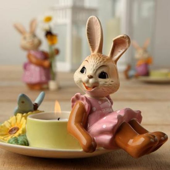 Figurine Rabbit Girl Cute flower Girl 6,5 / 5,5 / 12 cm, stoneware, Goebel