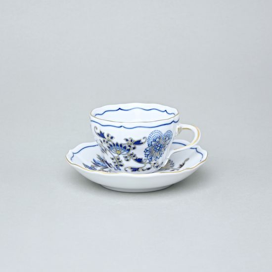 Šálek a podšálek A/1 + A/1, 120 ml / 13 cm na malé kavčo, Cibulák se zlatem, originální z Dubí