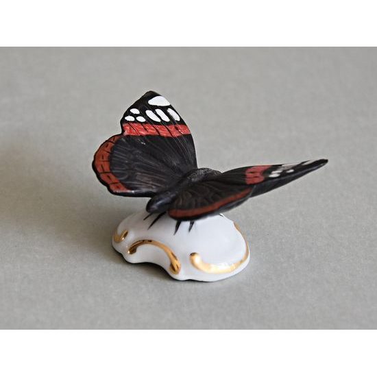 Red Admiral Butterfly 5,6 x 4 x 3 cm, Pastel, Porcelain Figures Duchcov