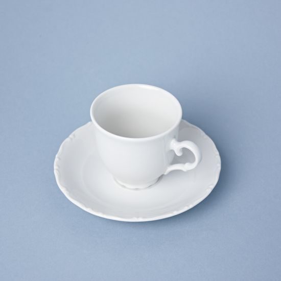 Cup 120 ml plus saucer 140 mm, Ophelie white, Moritz Zdekauer 1810