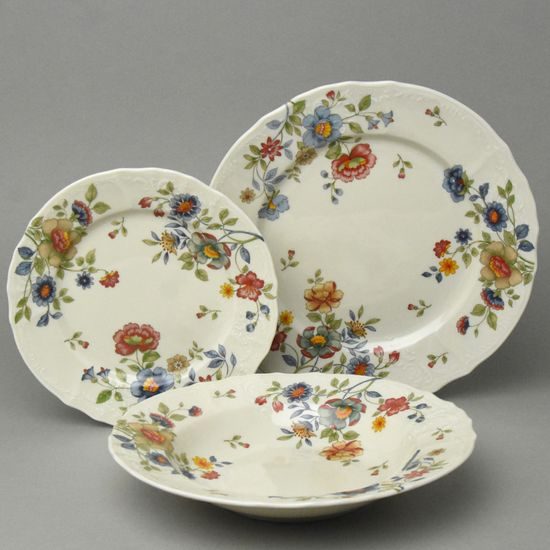 BERNADOTTE chinese flowers: Plate set for 6 pers., Thun 1794, karlovarský porcelán
