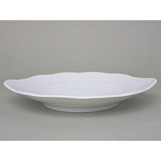 Plate cake with handles 27 cm, Thun 1794 Carlsbad porcelain, Natalie white