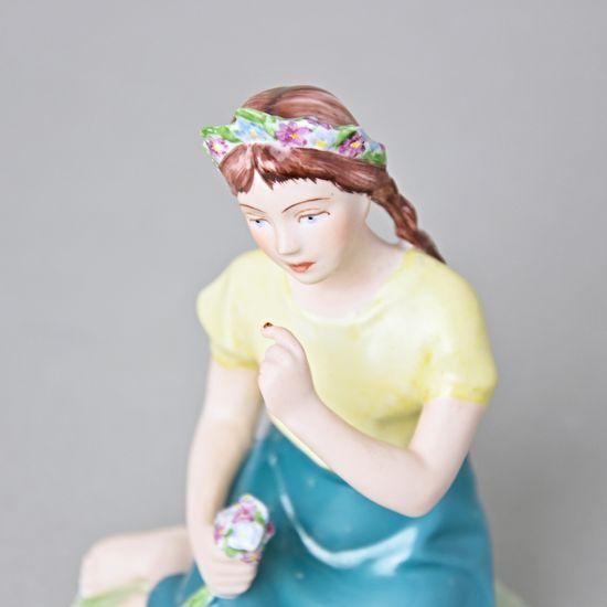 Dívka s beruškou, 10 x 9,5 x 13,5 cm, Color, Porcelánové figurky Duchcov