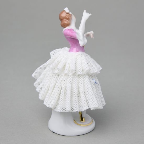 Dancer with lace 8 x 6 x 12 cm, Kurt Steiner, Porcelain Figures Unterweissbacher