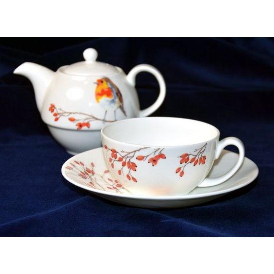 Robin: Tea for one set, English Fine Bone China, Roy Kirkham