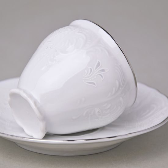 Cup + saucer espresso 75 ml / 12 cm, Thun 1794, karlovarský porcelán, BERNADOTTE frost