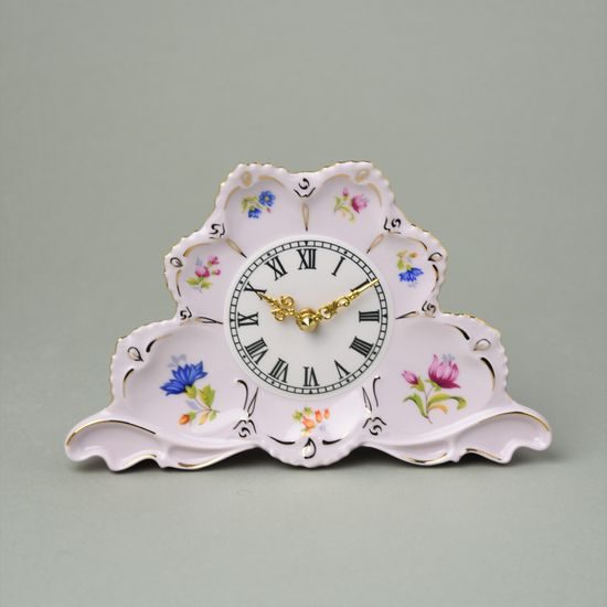 Hodiny krbové 20 x 13 cm, Lenka 247, Růžový porcelán z Chodova