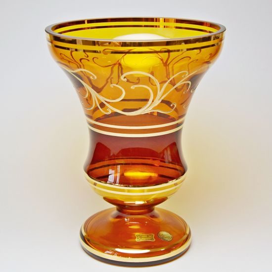 Egermann: Vase Amber Yellow Stain, 25,5 cm