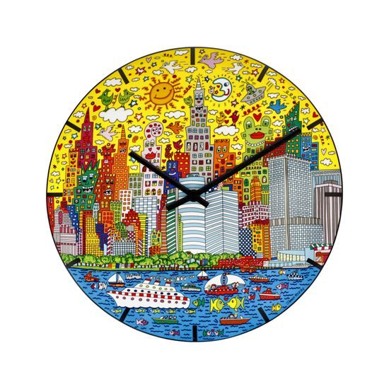 Wall clock James Rizzi - My New York City Sunset, 31 / 31 / 5 cm, Porcelain, Goebel