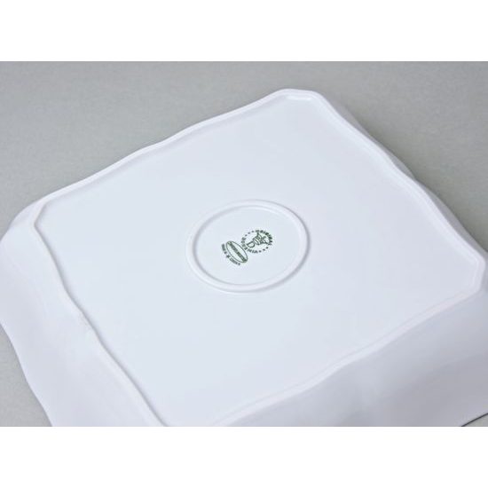 Salad dish square 24 cm, Green Onion Pattern, Cesky porcelan a.s.